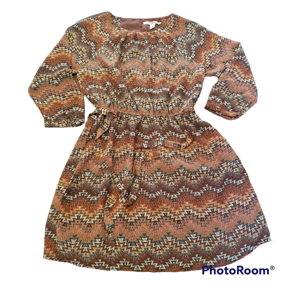 Forever 21 contemporary tribal dress in neutral colors - L